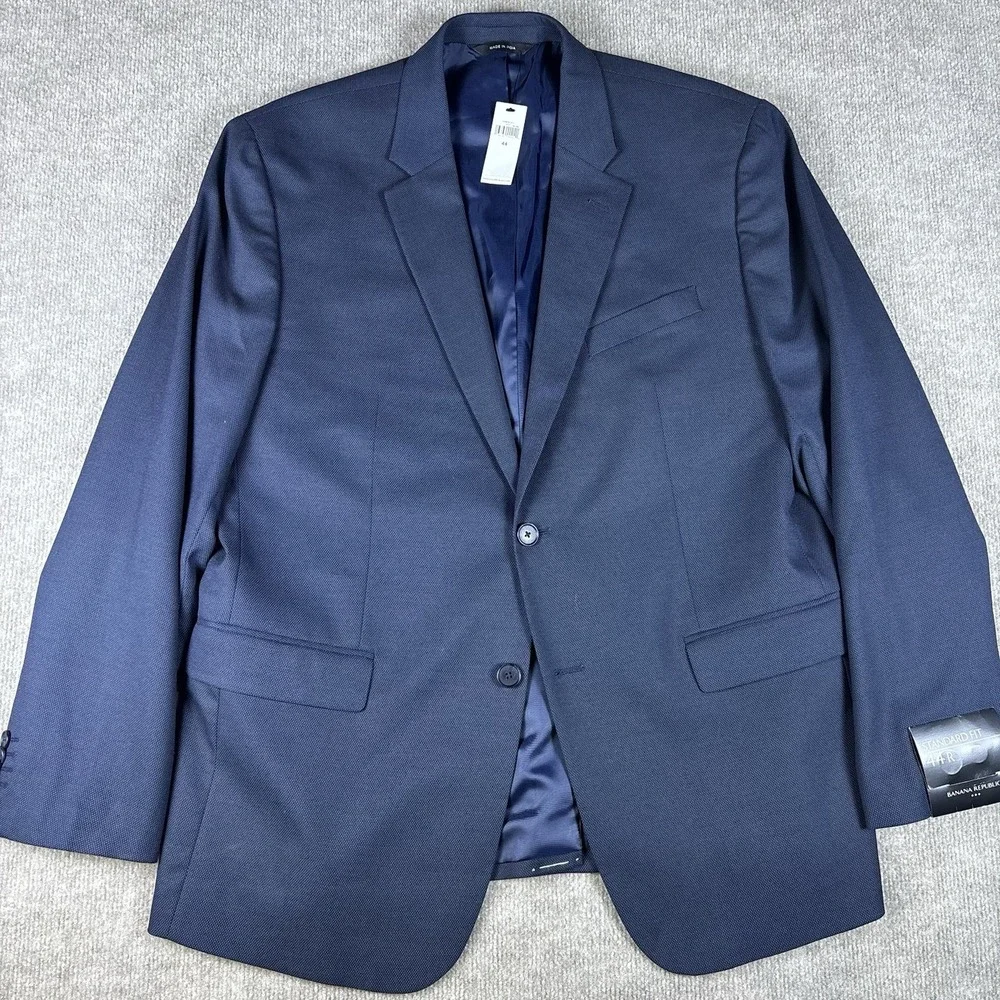 Banana Republic Factory Standard Fit Sport Coat Blazer Navy Blue 44R NWT